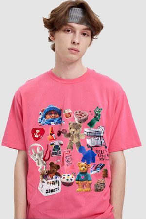 Style Core Aesthetics, New Style Trends Funny Bear Print Tee