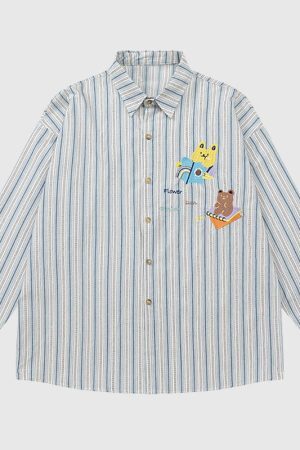 Style Core Aesthetics, New Style Trends Funny Bear Stripe Shirts