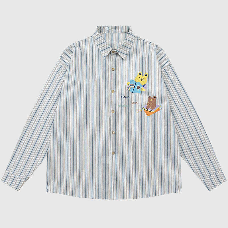 Style Core Aesthetics, New Style Trends Funny Bear Stripe Shirts
