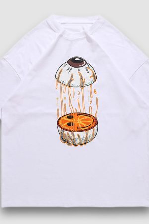 Style Core Aesthetics, New Style Trends Funny Eyes Print Tee