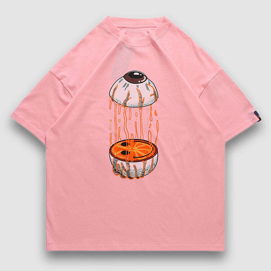 Style Core Aesthetics, New Style Trends Funny Eyes Print Tee