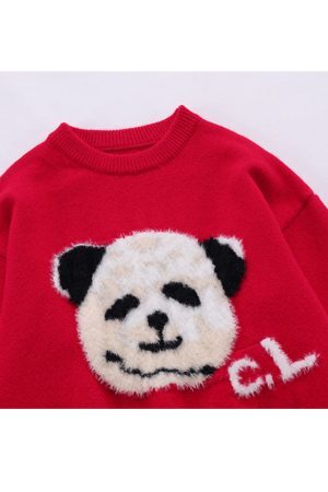 Style Core Aesthetics, New Style Trends Funny Panda Pattern Sweater