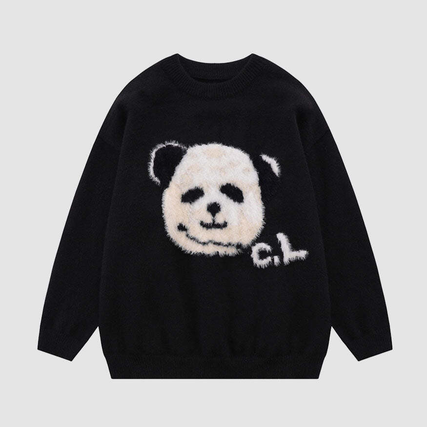 Style Core Aesthetics, New Style Trends Funny Panda Pattern Sweater