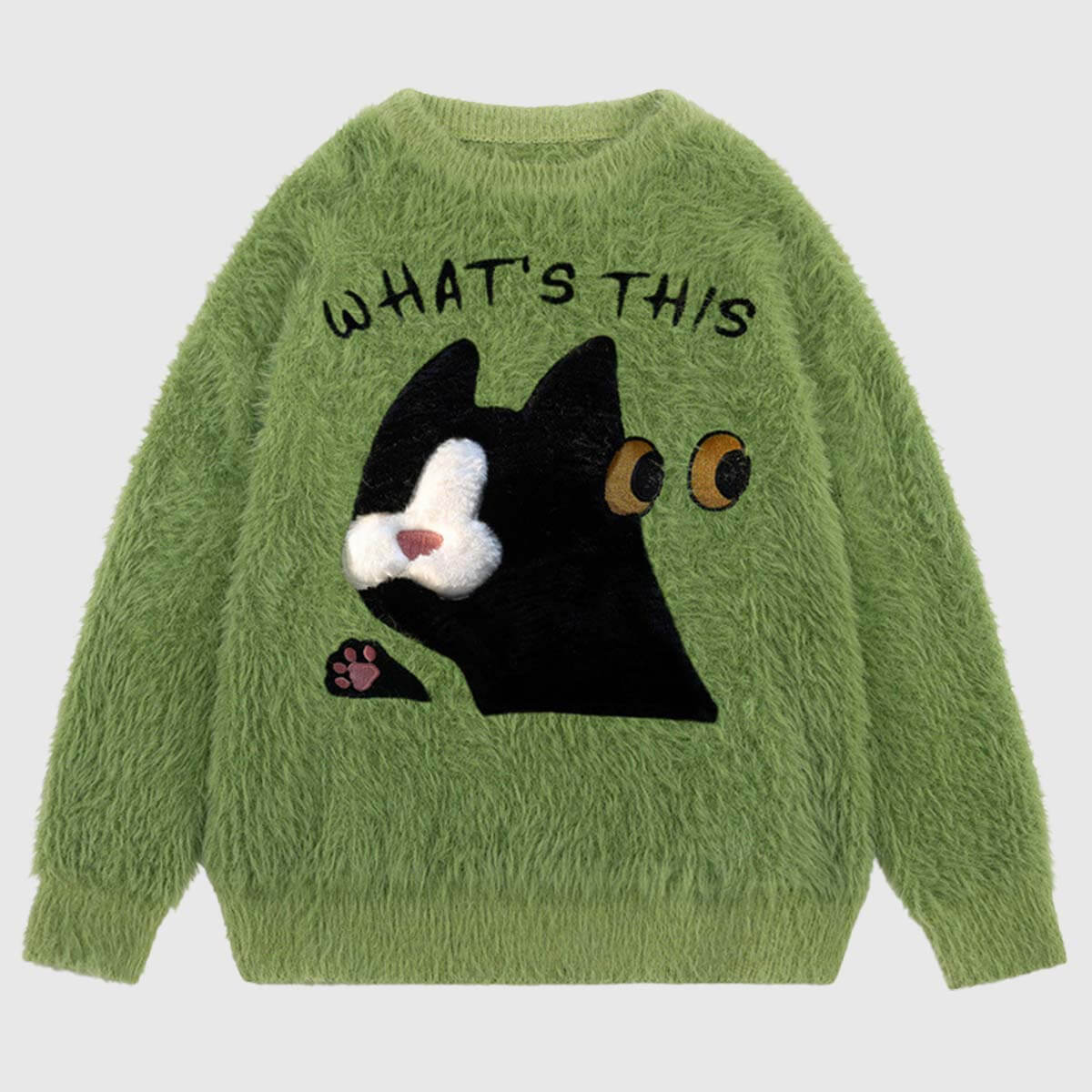 Style Core Aesthetics, New Style Trends Fuzzy Cat Design Sweater