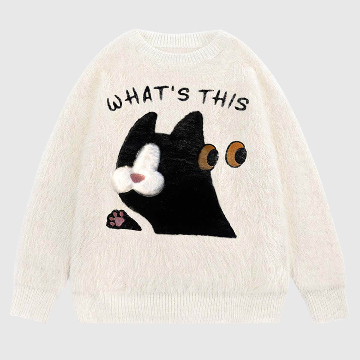 Style Core Aesthetics, New Style Trends Fuzzy Cat Design Sweater Style Core Aesthetics, New Style Trends Fuzzy Cat Design Sweater