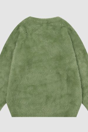 Style Core Aesthetics, New Style Trends Fuzzy Rabbit Pattern Sweater