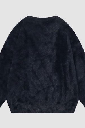 Style Core Aesthetics, New Style Trends Fuzzy Rabbit Pattern Sweater