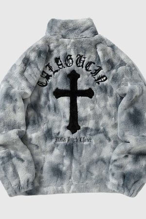 Style Core Aesthetics, New Style Trends Fuzzy Tie-Dye Sherpa Padded Jacket