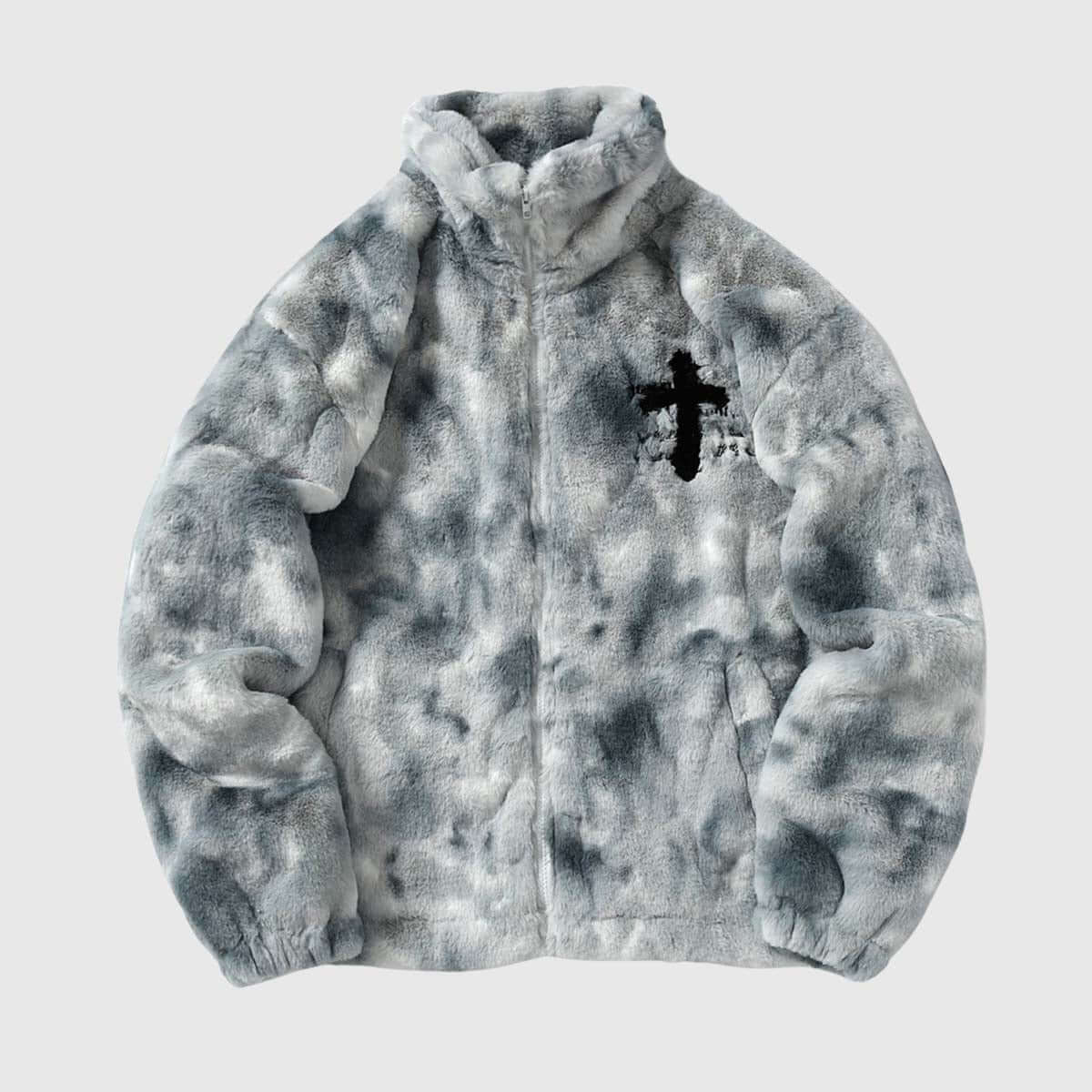 Style Core Aesthetics, New Style Trends Fuzzy Tie-Dye Sherpa Padded Jacket