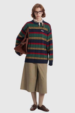 Style Core Aesthetics, New Style Trends Geometric Colorblock Sweater