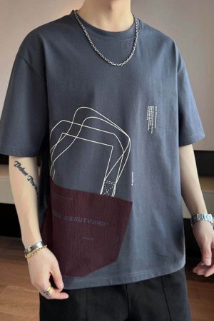 Style Core Aesthetics, New Style Trends Geometric Patchwork Tee