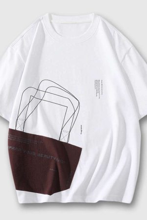 Style Core Aesthetics, New Style Trends Geometric Patchwork Tee