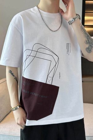 Style Core Aesthetics, New Style Trends Geometric Patchwork Tee