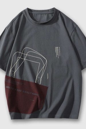 Style Core Aesthetics, New Style Trends Geometric Patchwork Tee