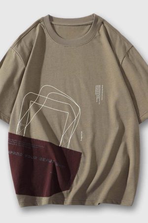 Style Core Aesthetics, New Style Trends Geometric Patchwork Tee