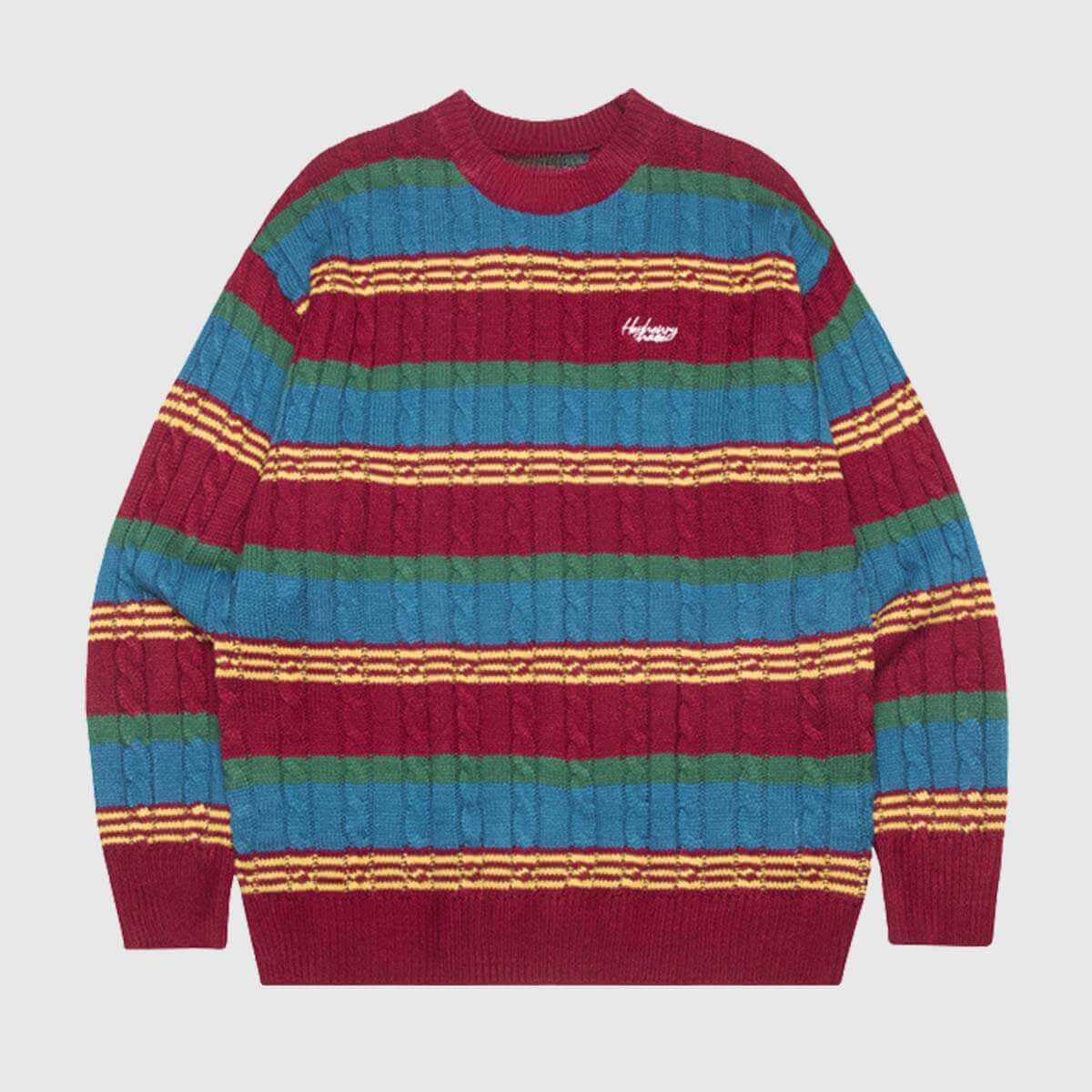 Style Core Aesthetics, New Style Trends Geometric Print Colorblock Sweater