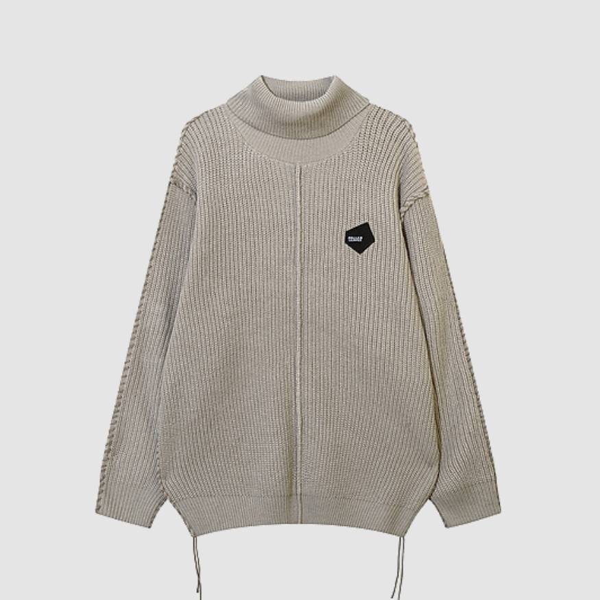 Style Core Aesthetics, New Style Trends Geometry Label Turtleneck Sweater