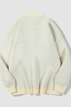 Style Core Aesthetics, New Style Trends Gesture Print Knitted Sweater