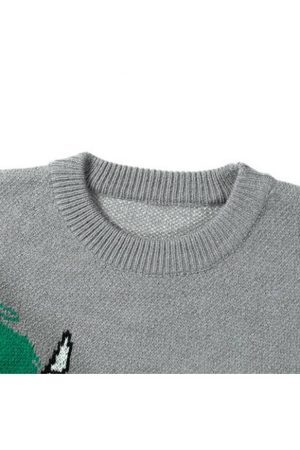 Style Core Aesthetics, New Style Trends Gesture Print Knitted Sweater