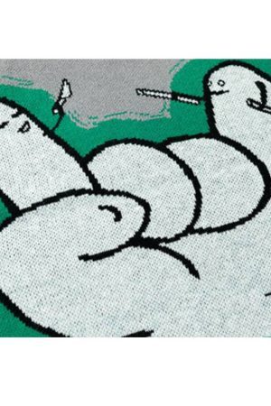 Style Core Aesthetics, New Style Trends Gesture Print Knitted Sweater