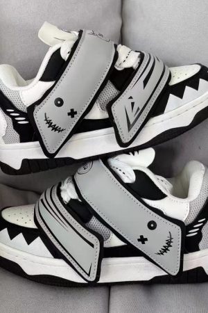 Style Core Aesthetics, New Style Trends Ghost Face Thick Sole Sneakers