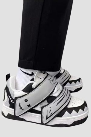 Style Core Aesthetics, New Style Trends Ghost Face Thick Sole Sneakers