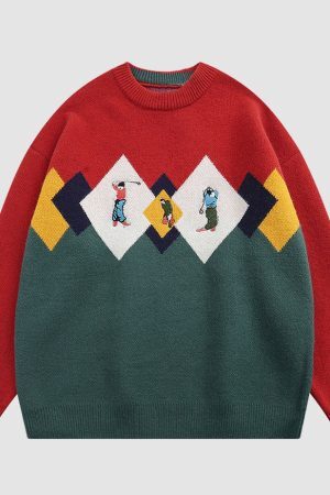 Style Core Aesthetics, New Style Trends Golf & Argyle Pattern Sweater