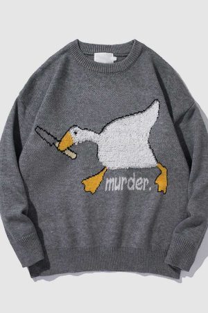 Style Core Aesthetics, New Style Trends Goose Print Sweater