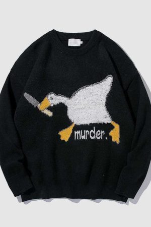 Style Core Aesthetics, New Style Trends Goose Print Sweater