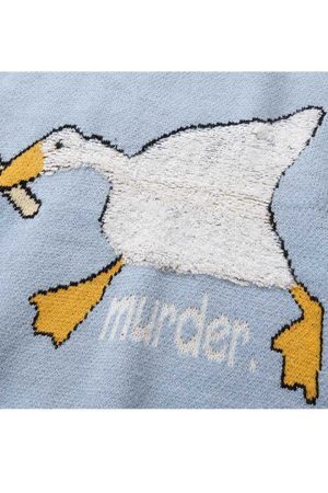 Style Core Aesthetics, New Style Trends Goose Print Sweater