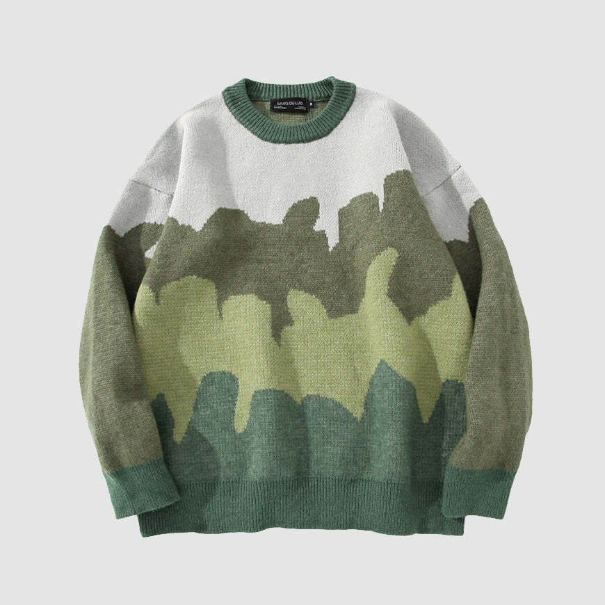Style Core Aesthetics, New Style Trends Gradient Camouflage Striped Sweater