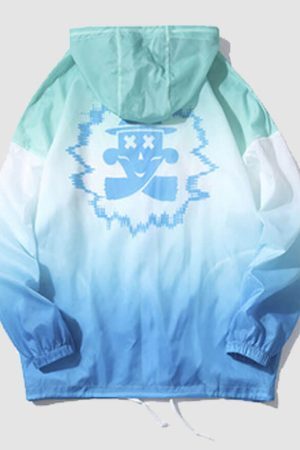 Style Core Aesthetics, New Style Trends Gradient Color Hooded Sunproof QD Jacket