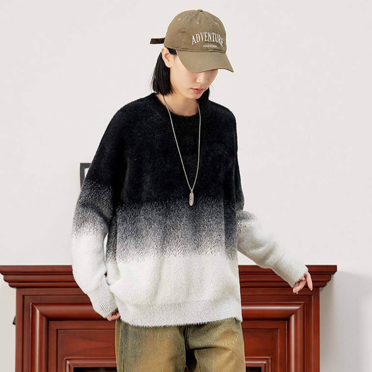 Style Core Aesthetics, New Style Trends Gradient Knit Pullover Style Core Aesthetics, New Style Trends Gradient Knit Pullover