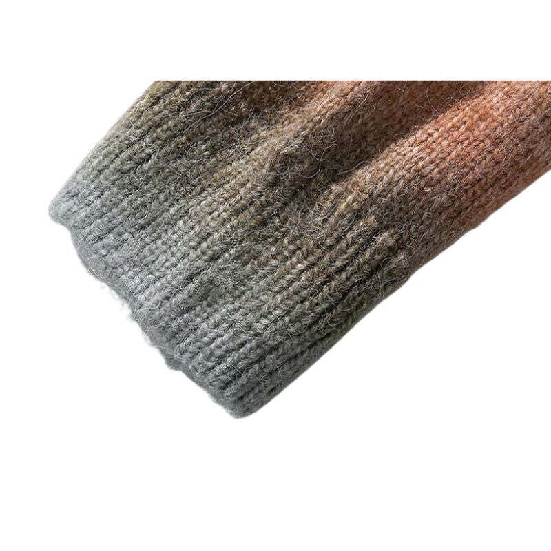 Style Core Aesthetics, New Style Trends Gradient Stripe Patchwork Knit Pullover Style Core Aesthetics, New Style Trends Gradient Stripe Patchwork Knit Pullover