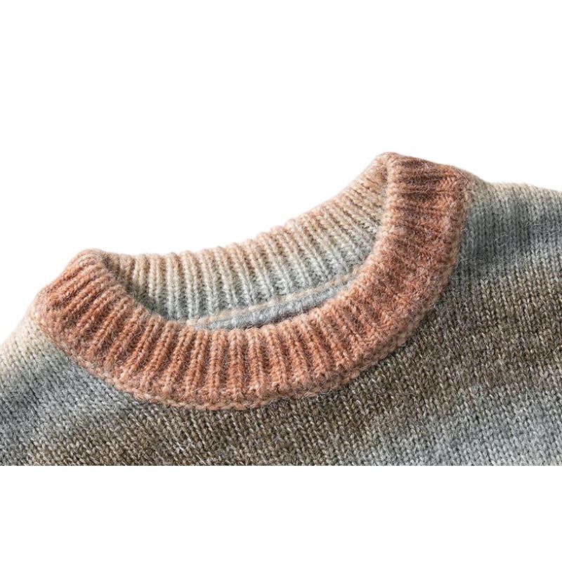 Style Core Aesthetics, New Style Trends Gradient Stripe Patchwork Knit Pullover Style Core Aesthetics, New Style Trends Gradient Stripe Patchwork Knit Pullover