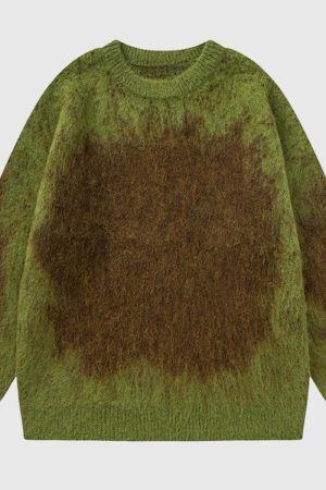 Style Core Aesthetics, New Style Trends Gradient Tie-Dye Fluffy Sweater