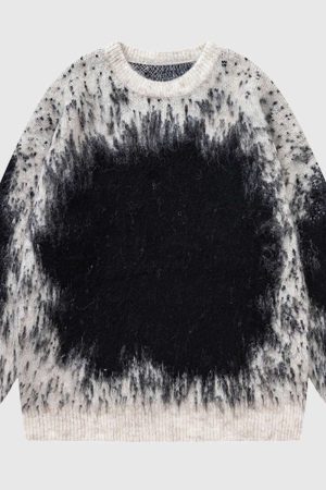 Style Core Aesthetics, New Style Trends Gradient Tie-Dye Fluffy Sweater
