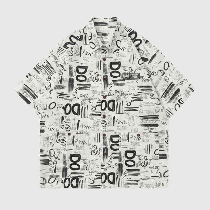 Style Core Aesthetics, New Style Trends Graffiti Full Print Shirt