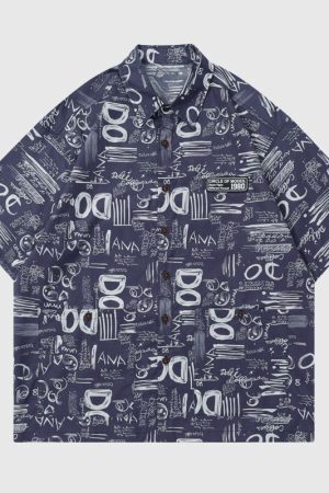 Style Core Aesthetics, New Style Trends Graffiti Full Print Shirt