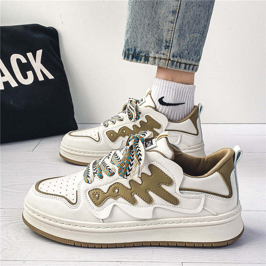 Style Core Aesthetics, New Style Trends Graffiti Pattern Skate Shoes Style Core Aesthetics, New Style Trends Graffiti Pattern Skate Shoes