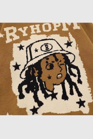 Style Core Aesthetics, New Style Trends Graphic Embroidered Knit Sweater