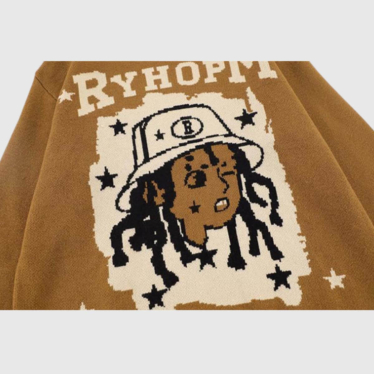 Style Core Aesthetics, New Style Trends Graphic Embroidered Knit Sweater Style Core Aesthetics, New Style Trends Graphic Embroidered Knit Sweater