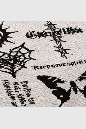 Style Core Aesthetics, New Style Trends Graphic Embroidered  Sweater