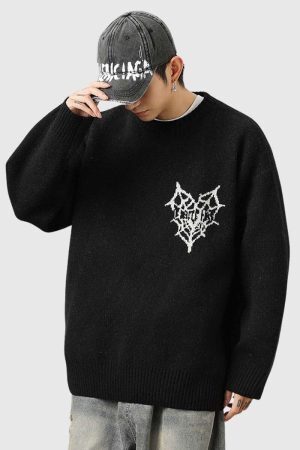 Style Core Aesthetics, New Style Trends Graphic Embroidered  Sweater