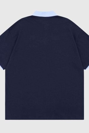 Style Core Aesthetics, New Style Trends Graphic Polo Shirt with Name Tag