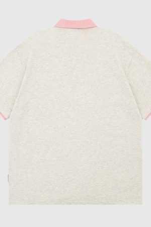 Style Core Aesthetics, New Style Trends Graphic Polo Shirt with Name Tag