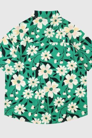 Style Core Aesthetics, New Style Trends Green Floral Shirts