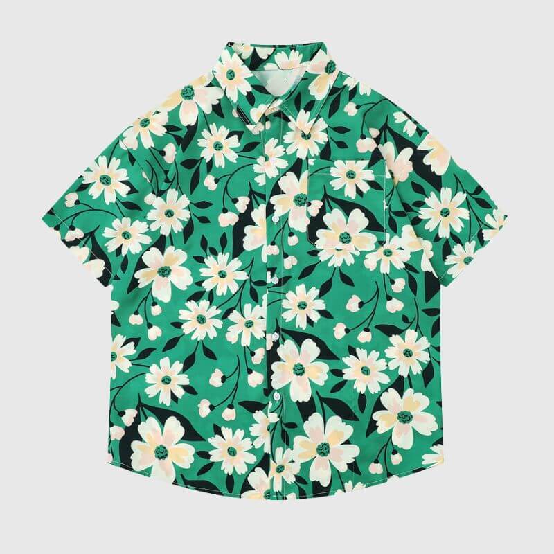Style Core Aesthetics, New Style Trends Green Floral Shirts