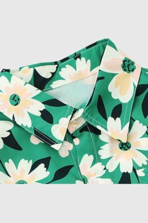 Style Core Aesthetics, New Style Trends Green Floral Shirts