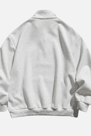 Style Core Aesthetics, New Style Trends Half-Zip Letter Print Sweatshirt